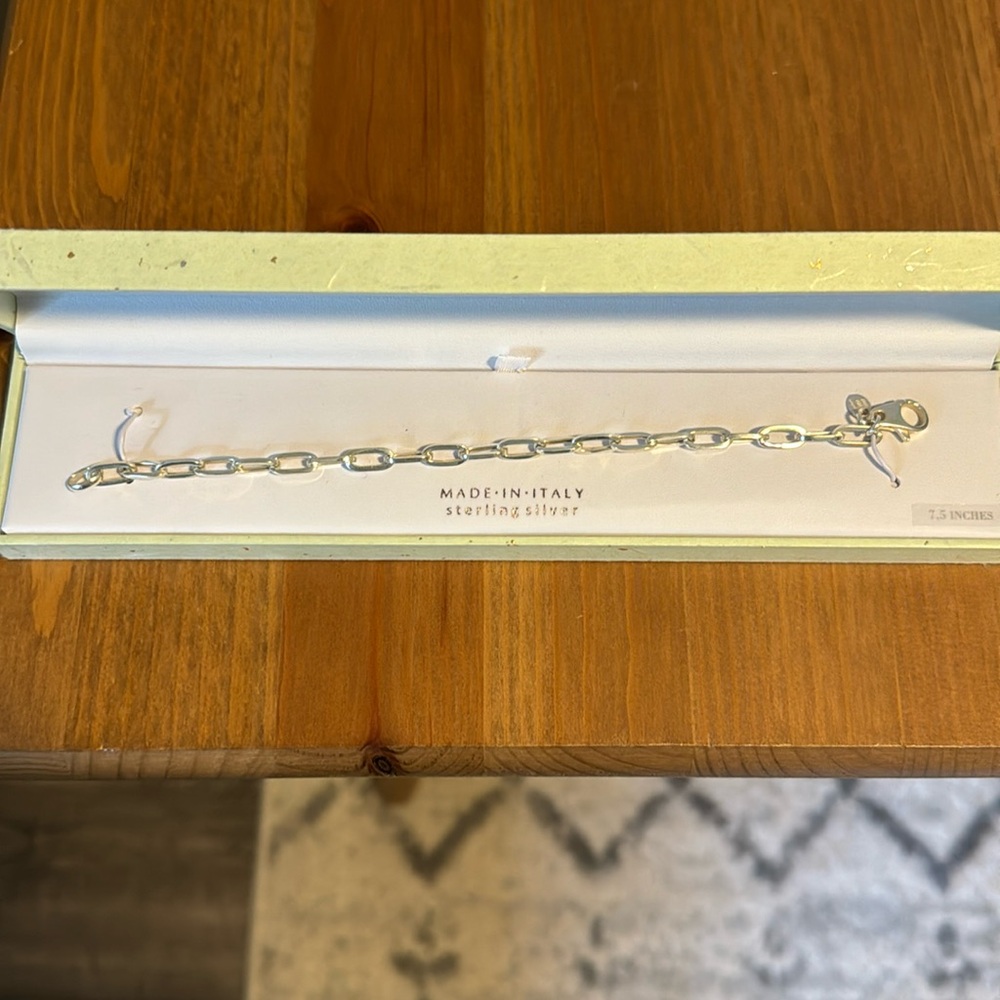 Sterling silver paperclip bracelet